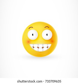 Yellow Emoticon With Cheesy Grin