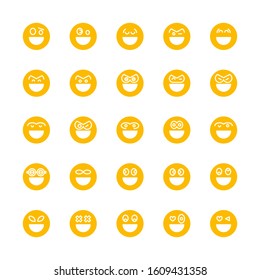 yellow emoticon, emoji circle face set
