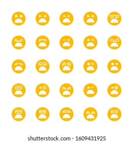 yellow emoticon, emoji circle face set