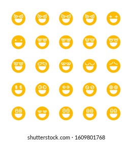yellow emoticon, emoji circle face set