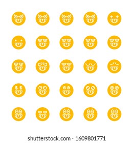 yellow emoticon, emoji circle face set