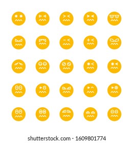 yellow emoticon, emoji circle face set