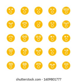 yellow emoticon, emoji circle face set