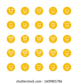 yellow emoticon, emoji circle face set