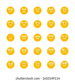 yellow emoticon, emoji circle face set