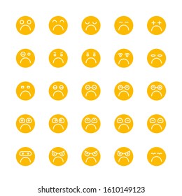 yellow emoticon, emoji circle face set