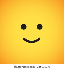 Yellow emoticon face (happy), vector illustration