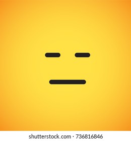 Yellow emoticon face (neutral), vector illustration