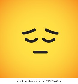 Yellow emoticon face (sleeping), vector illustration
