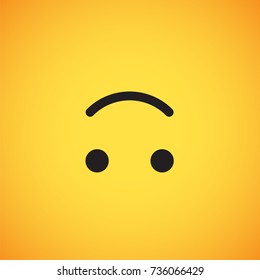 Yellow emoticon face (upside down), vector illustration