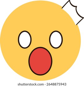 Yellow emoticon with shocked mouth open and shocked