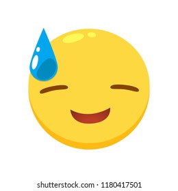 yellow emoticon : sweat