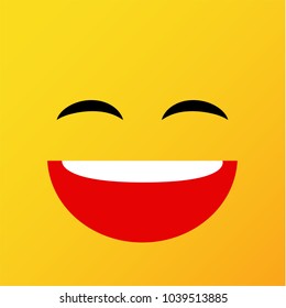 Yellow emoticons and emojis. Vector illustration in flat style close-up