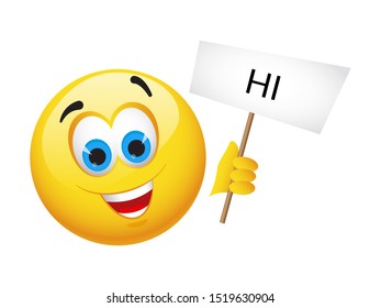 Yellow emoticons and emojis. Vector illustration in realistic style close-up