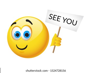 Yellow emoticons and emojis. Vector illustration in realistic style close-up