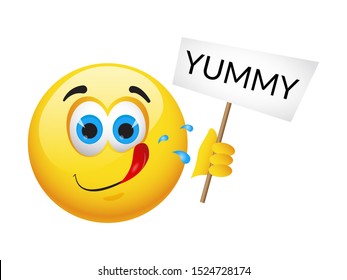 Yellow emoticons and emojis. Vector illustration in realistic style close-up