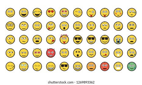 Yellow emoticons , vector illustration 