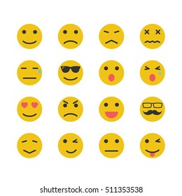 yellow emotion icons, vector symbols design