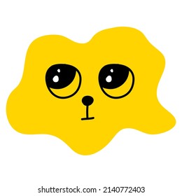 Yellow Emotional Character. Animal Face. Dear Animal. 