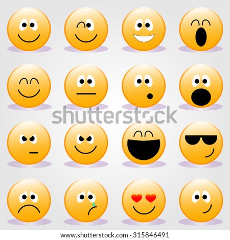 Yellow emotions set