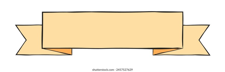 diseño de Anuncio de cinta dibujado a mano amarillo vacío
