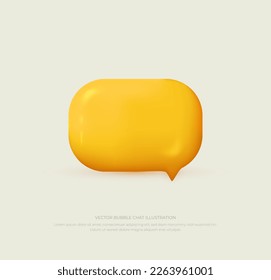 Yellow empty realistic 3D speech bubble can be used for design