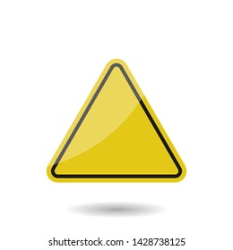 Yellow empty warning sign isolated. Vector illustration