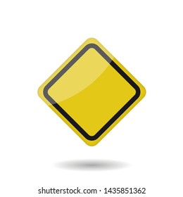 Yellow empty warning sign isolated. Vector illustration