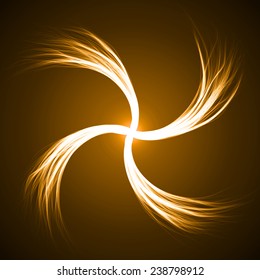 yellow energy beam abstract. (central source. long,simple lines version.)