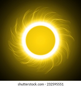 Yellow energy ring abstract vector.(rotating effect)
