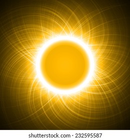 Yellow energy ring abstract vector.(with free area in center)