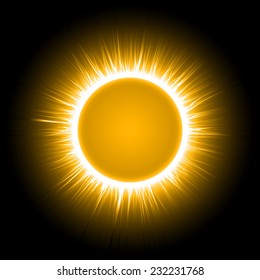 yellow energy ring abstract.conceptual vector design with free area in center for any object.