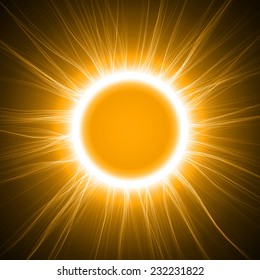 yellow energy ring abstract.conceptual vector design with free area in center for any object.