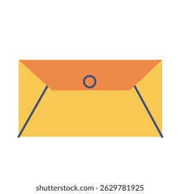 Yellow envelope with clasp. Vector illustration