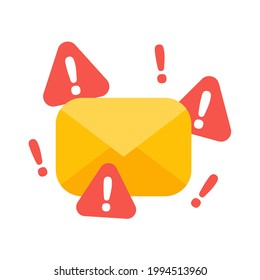 Yellow envelope. The concept of communication and email notification via online channels.