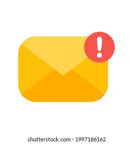 Sobre amarillo. El concepto de comunicación y notificación por correo electrónico a través de canales en línea.
