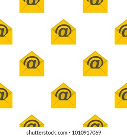 Yellow envelope with email sign pattern seamless flat style for web vector illustration