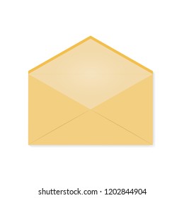 The yellow envelope is empty. Vector illustration on isolated background.