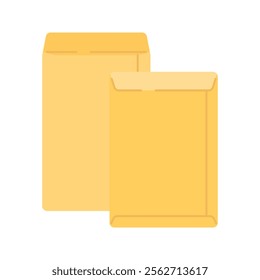 Yellow envelope with flap Illustration