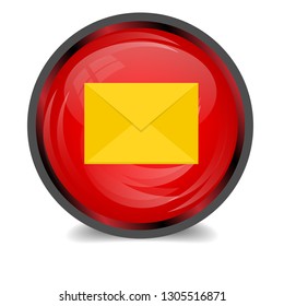 yellow envelope icon on glossy button