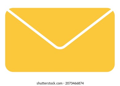 Sobre amarillo. Correo sin formato. Símbolo de correo electrónico. Pictograma sobre.
