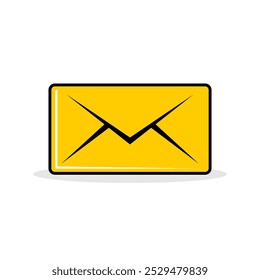 Yellow envelope vector illustration isolated on white background