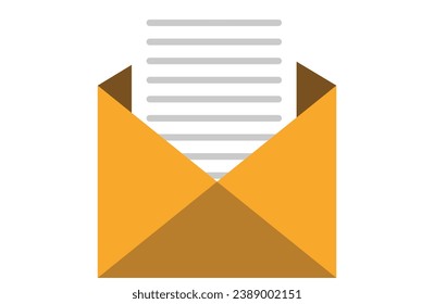 yellow envelope,Yellow vector envelopes. Set of yellow envelope, lying on a white background.  paper envelope.