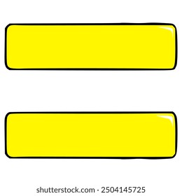 yellow equal math icon illustration hand drawn isolated vector