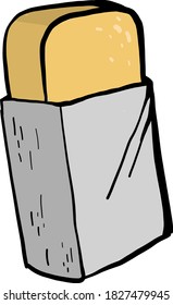 Yellow eraser, illustration, vector on white background