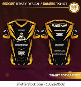 Yellow Esport Gaming jersey, Uniform for Gamers Vector Template