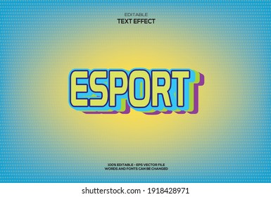Yellow esports team editable text effect in blue layered Free Vector