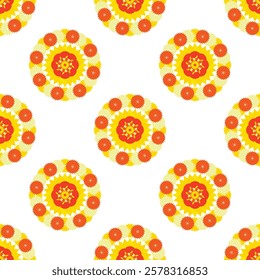 Yellow ethnic flower pattern for decorating and background.