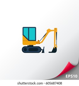 Yellow excavator icon