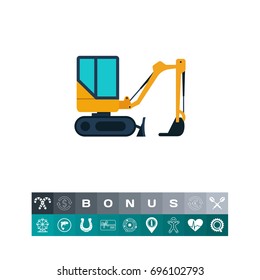 Yellow excavator icon